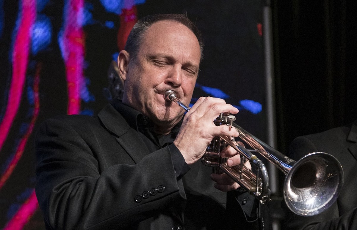 Jeff Conner of Boston Brass playing the trumpet