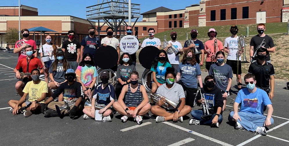 CTJ band winds ensemble wearing masks