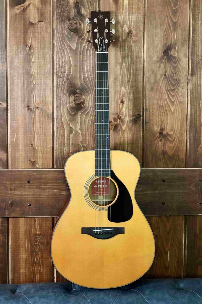 An acoustic guitar.