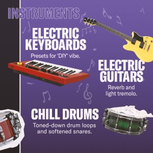 Chart describing the instrumentation used in Bedroom Pop.