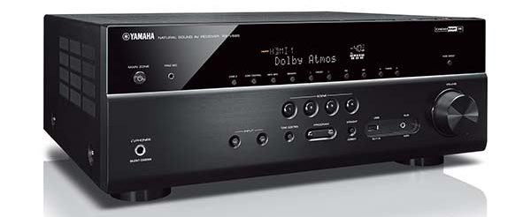 Closeup of front of Yamaha RX-V685 AV receiver.