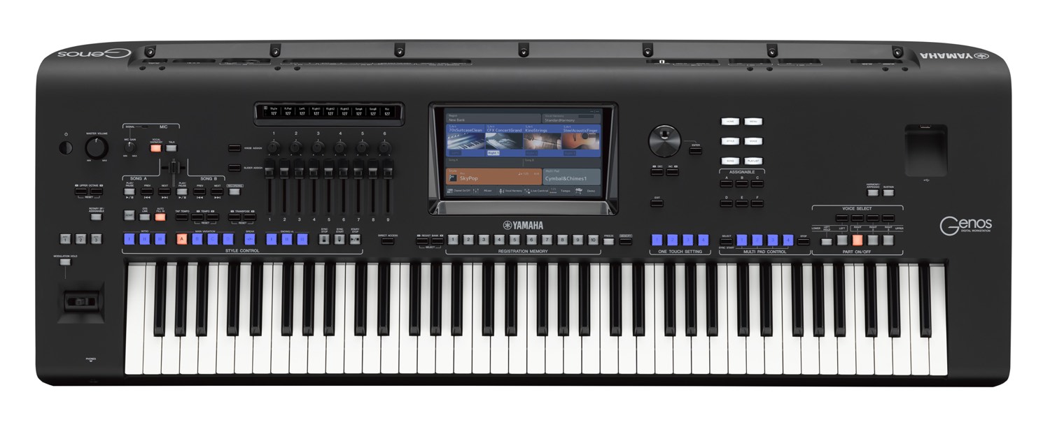 An electronic keyboard.