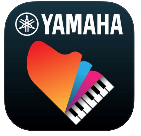 smart pianist logo Logo for Yamaha app Smart Pianist that shows a graphic of a piano viewed from above and the lid is multiple layers like a pages of a book that are in motion.