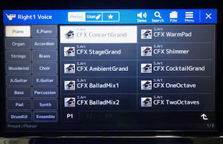 GenosMid1_2__unknown Display screen with CFX Concert Grand chosen.