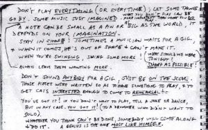 thelonius-monk-notes Handwritten notes.