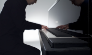 Someone playing the Million Dollar Piano.