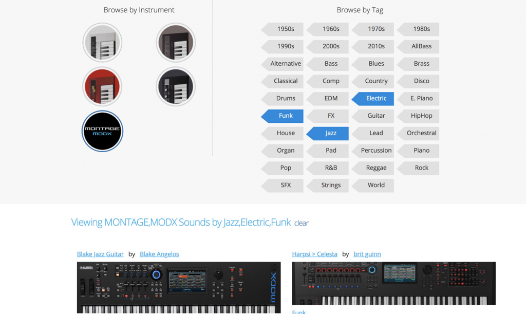 Soundmondo with browse by tags Screenshot of application.