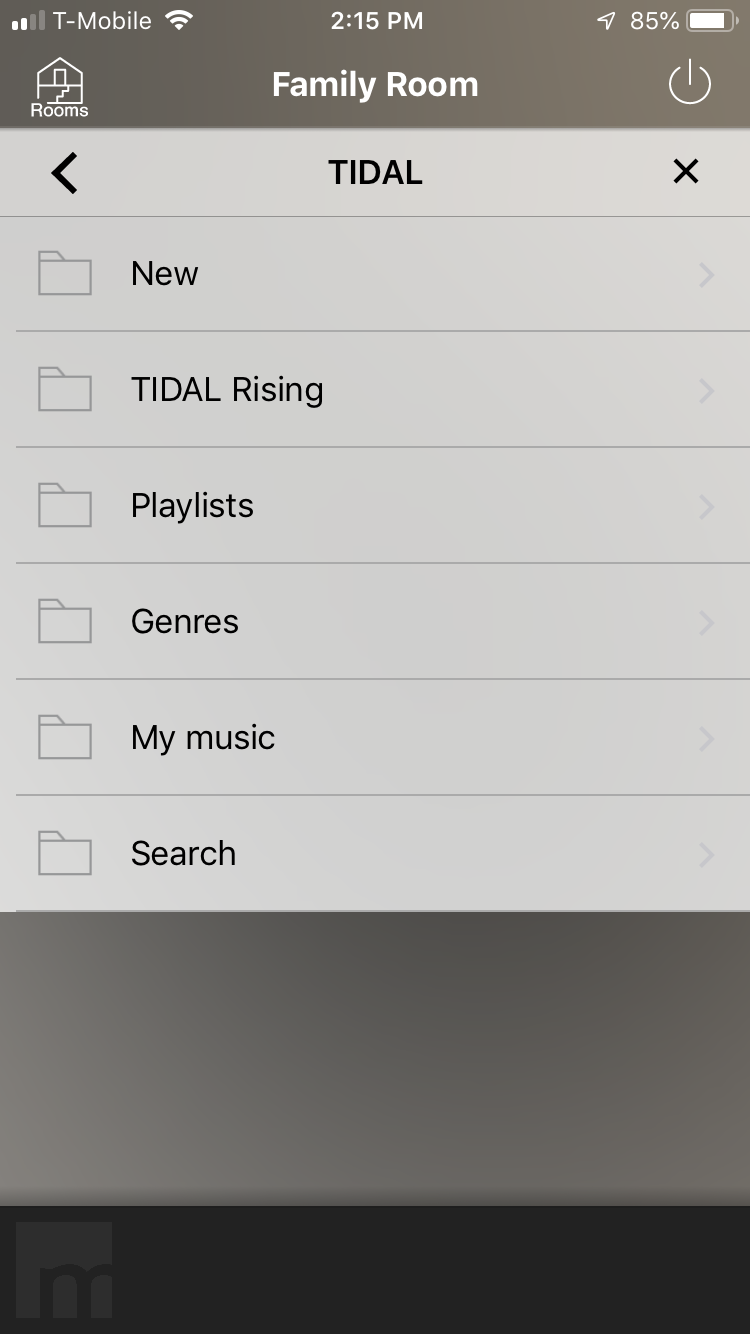 HiFi Quality Audio Body Image 3 An image of a user screen from the Yamaha MusicCast App.