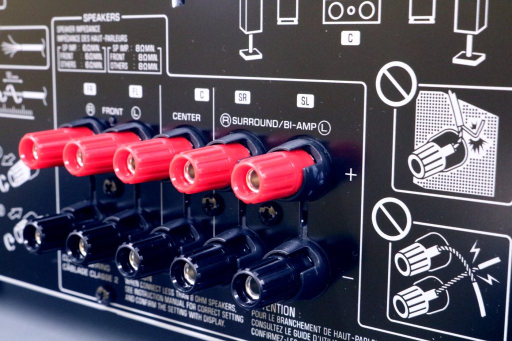 03 rear receiver Closeup of terminals on back of receiver.