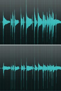 Two sets of sound wave graphics.