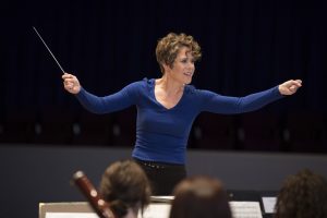 Emily Threinen conducting