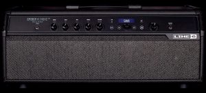 v240 guitar amp Low rectangular guitar amp with controls on top.