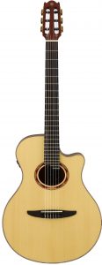 Light wooden, nylon string guitar.