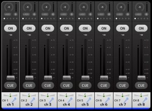 TotT_PFL_Fig4 Cue function shown beneath each channel on the monitor.