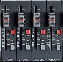 The “ST” button assigns a group to the main stereo L/R mix.