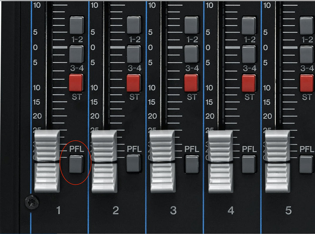 Fig.-5-Recording-Basics-Hardware View of mixer panel with slides.