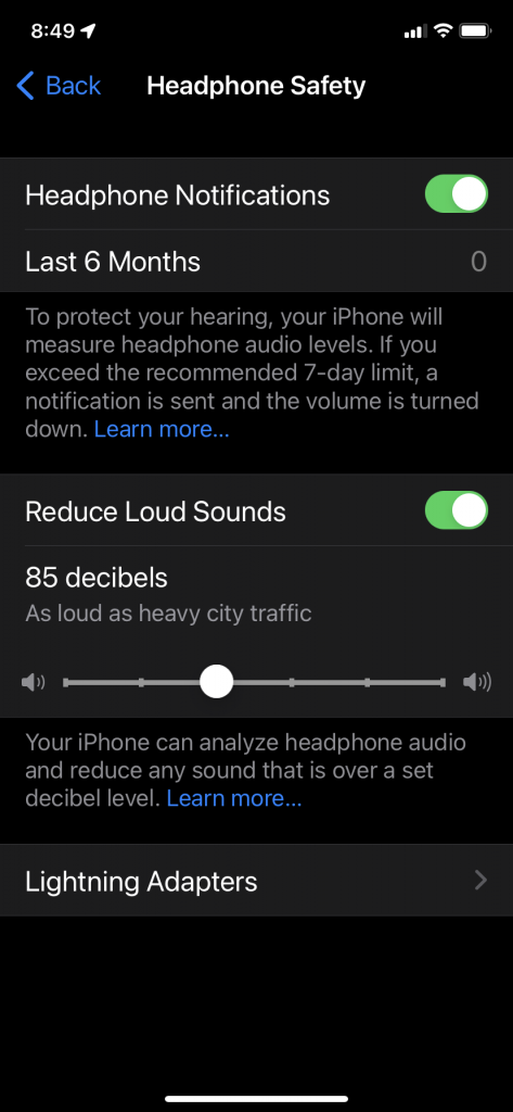 iphone-Fig.-3-Headphone-Safety Screenshot.