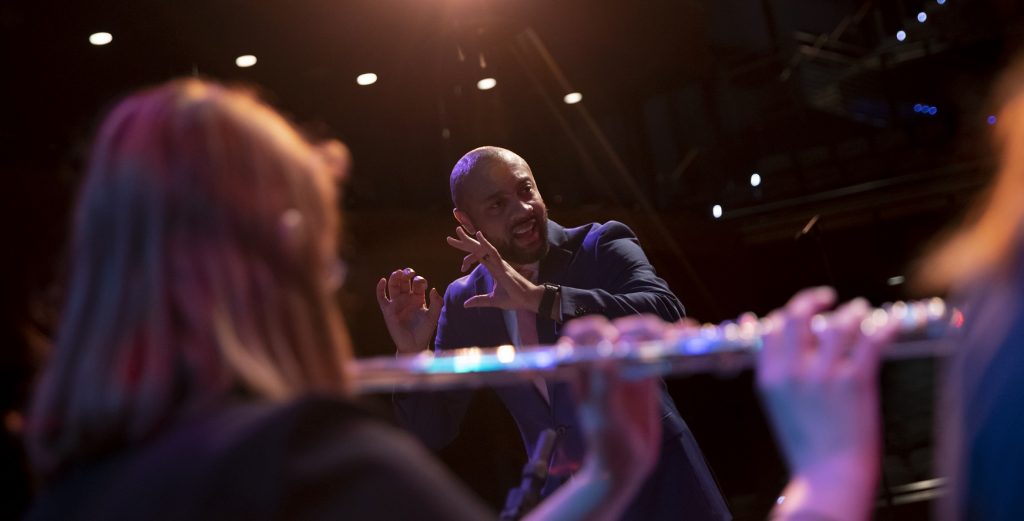 Dr. Joseph Jefferson conducting SEMO jazz band