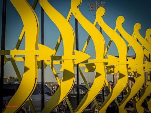 closeup of arrow props for Forney High School performance