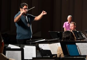 conductor in front of band