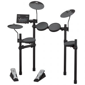 An electronic drum kit.