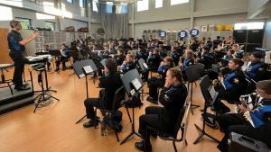 Springfield High School band rehearsal
