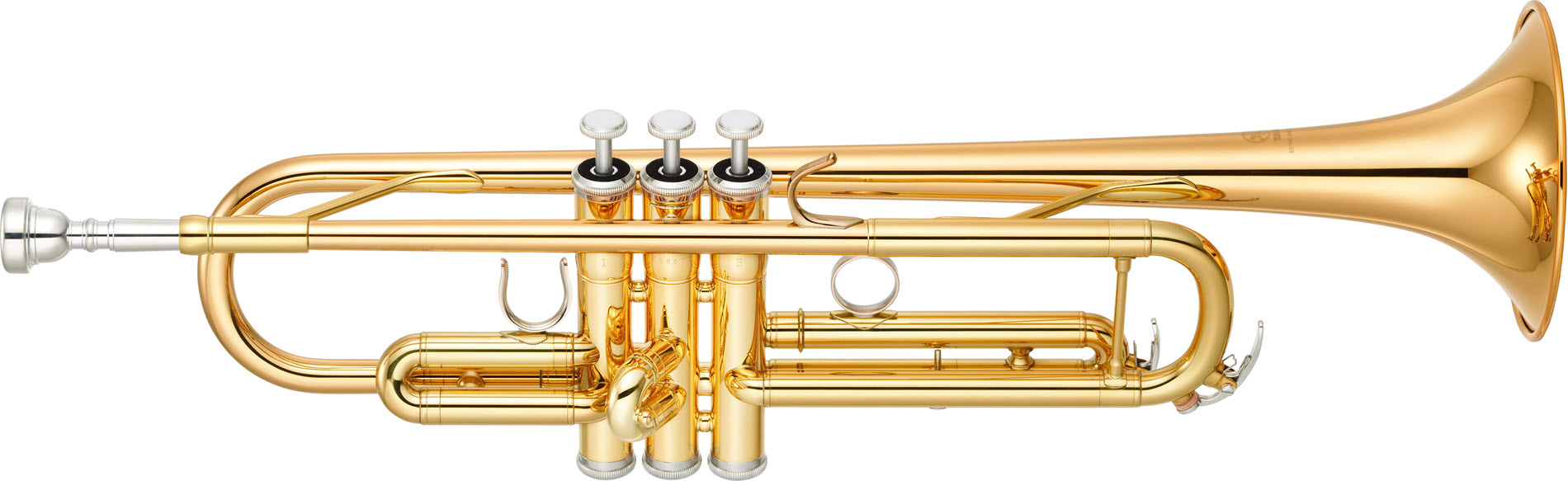 YTR-4335Gll-intermediate-trumpet-resized Gold trumpet in profile.