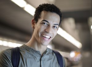 excited male student