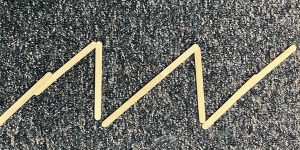 sawtooth soundwave made of popsicle sticks