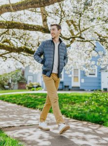 male teacher walking