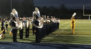 marching band on football field