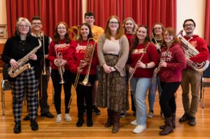 music educator with group of students