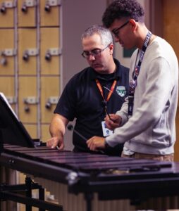 percussion teacher and student