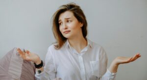 woman shrugging