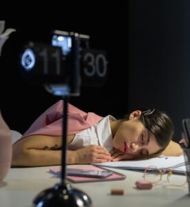 woman asleep at her desk